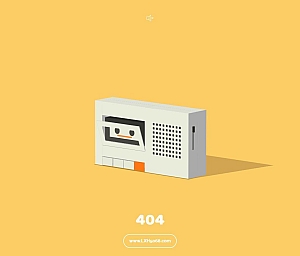 HTML收音机动画404页面网站模板